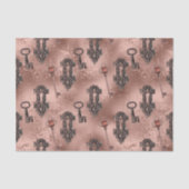 ステームパンクロック及び鍵バラ金ゴールド | Chic Decompage 薄葉紙 (正面)