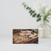 ステームパンクヴィンテージオールドワールドマップテーマ 名刺 (スタンド正面)