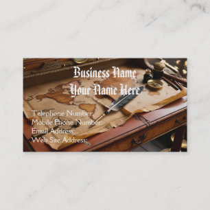 ステームパンクヴィンテージオールドワールドマップテーマ 名刺