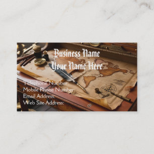 ステームパンクヴィンテージオールドワールドマップテーマ 名刺