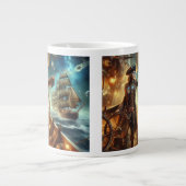 ステームパンクヴィンテージビクトリアン海宇宙海賊団 ジャンボコーヒーマグカップ (正面)