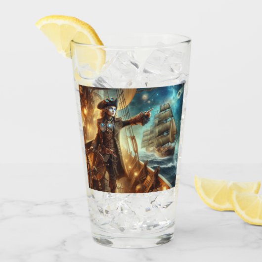 ステームパンクヴィンテージビクトリアン海宇宙海賊団 タンブラーグラス (アイス正面)