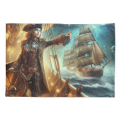 ステームパンクヴィンテージビクトリアン海宇宙海賊団 枕カバー (裏面-左)