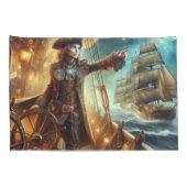 ステームパンクヴィンテージビクトリアン海宇宙海賊団 枕カバー (裏面-右)