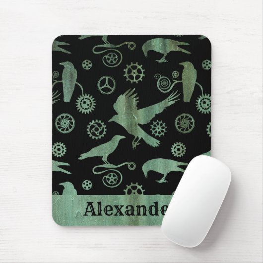 ステームパンクヴェルディグリスギアアンドクロース名前をカスタムする マウスパッド (マウス)
