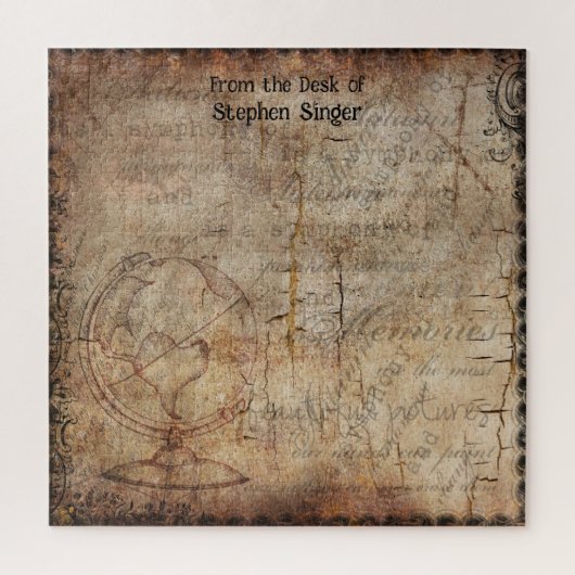 ステームパンク動揺してグローブトラベルジャーナル紙 ジグソーパズル (縦)