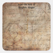 ステームパンク動揺してグローブトラベルジャーナル紙 スクエアシール (正面)