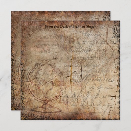 ステームパンク動揺してグローブトラベルジャーナル紙 ノートカード (正面/裏面)
