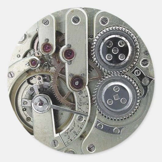 ステームパンク可動部品銀色 ラウンドシール (正面)