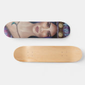 ステームパンク女子の水色インスパイアポートレート スケートボード (横)