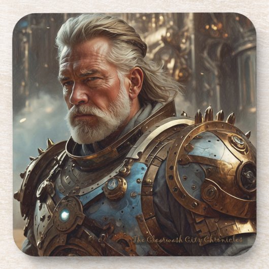 ステームパンク威厳のあるリーガルアーマー付きキングコースター コースター (正面)