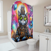 ステームパンク宇宙キャットI シャワーカーテン (インサイチュ)
