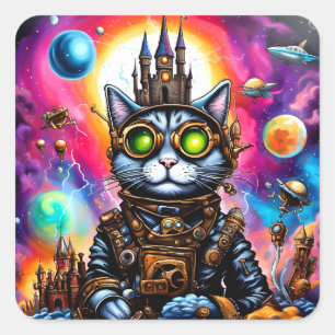 ステームパンク宇宙キャットI スクエアシール
