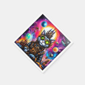 ステームパンク宇宙キャットI スタンダードカクテルナプキン (角)