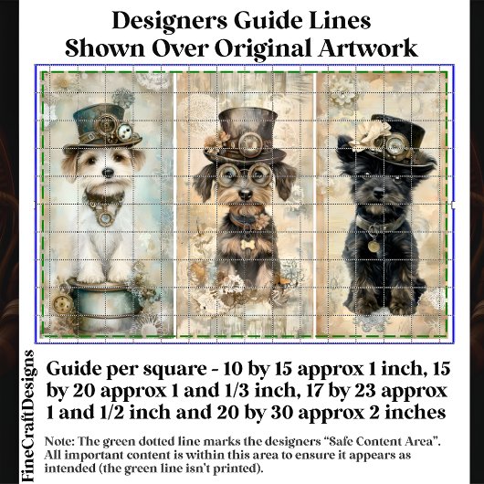 ステームパンク小かわいい犬のポートレートDK9Lデコページ 薄葉紙