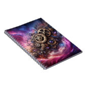 ステームパンク工業用クロック紫とピンク ノートブック (右側)