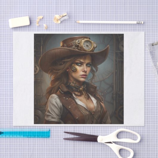 ステームパンク工業美しいデクページ紙 薄葉紙 (クラフト)