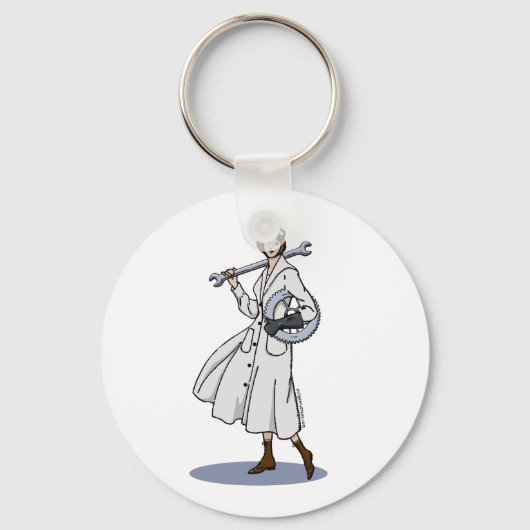 ステームパンク技術者 キーホルダー (正面)