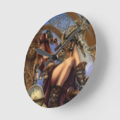 ステームパンク時間旅行者クロック! ラウンド壁時計 (傾斜)