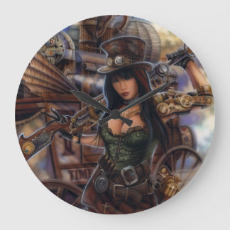 ステームパンク時間旅行者クロック！ ラージ壁時計