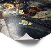 ステームパンク猫の時計塔ポスター フォトプリント            (角)