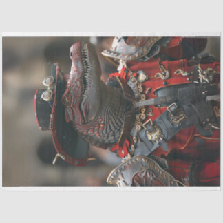 ステームパンク王室のレッドブラックアリゲーターデカッゲ 薄葉紙