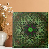 ステームパンク素朴ボヘミアン森林グリーンマンダラ タイル
