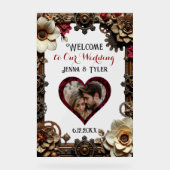 ステームパンク結婚へようこそパーソナライズされた アクリルサイン (正面)