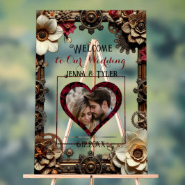 ステームパンク結婚へようこそパーソナライズされた アクリルサイン