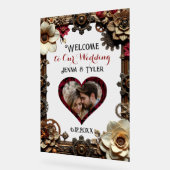 ステームパンク結婚へようこそパーソナライズされた アクリルサイン (傾斜)