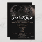 ステームパンク結婚式招待状 – フラットカード (正面/裏面)