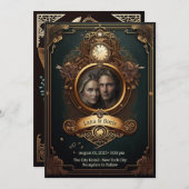 ステームパンク結婚式招待状 招待状 (正面/裏面)