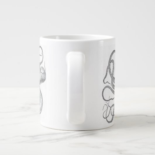 ステームパンク航海のタコヴィンテージクラケンマグカップ ジャンボコーヒーマグカップ (裏面)