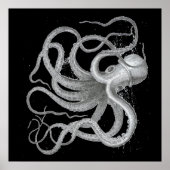 ステームパンク航海のタコヴィンテージクラーケンスケッチ ポスター (正面)