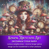 ステームパンク芸術的ウォーター色アリスのデコページ 薄葉紙