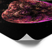 ステームパンク華美ベルベットテクスチャハート ポスター (角)