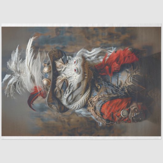 ステームパンク魅力的アリゲーターデコパージュ 薄葉紙 (正面)