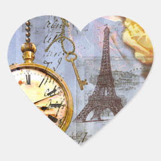 ステームパンク&イエローローローズハートステッカーラベル ハートシール