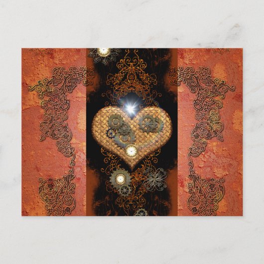 ステームパンク、素晴らしいハート ポストカード (正面)