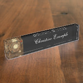 ステームパンク、素晴らしい時計作り デスクネームプレート (側面)