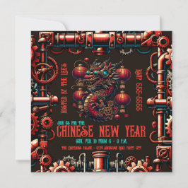ステームパ中国のンク新年ドラゴン 招待状