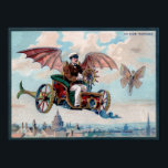 ステームパ素晴らしンク飛んでいるカー ポスター<br><div class="desc">素晴らしスチームパ飛んでいるンビクトリアンクのカー広告のカード</div>