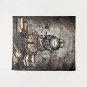 ステームパ華美ンクカルドロン |スペルブックと時計 タペストリー (正面(横))