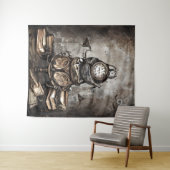 ステームパ華美ンクカルドロン |スペルブックと時計 タペストリー (インサイチュ(横))