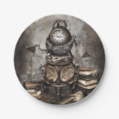 ステームパ華美ンクカルドロン |スペルブックと時計 ペーパープレート (正面)