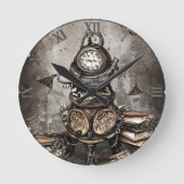 ステームパ華美ンクカルドロン |スペルブックと時計 ラウンド壁時計 (正面)