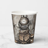 ステームパ華美ンクカルドロン |スペルブックと時計 紙コップ (裏面)