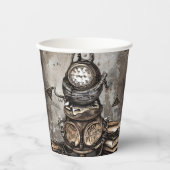 ステームパ華美ンクカルドロン |スペルブックと時計 紙コップ (正面)