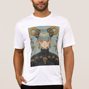 ステームパ華美ンクファンタジーアニメガール Tシャツ