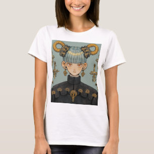 ステームパ華美ンクファンタジーアニメガール Tシャツ